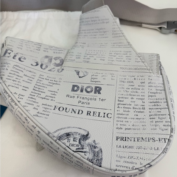 Dior x Daniel Arsham Newsprint Saddle Belt Bag - Picture 12 of 14
